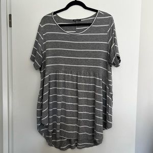 Chicsoul Grey Striped T Shirt size 3X